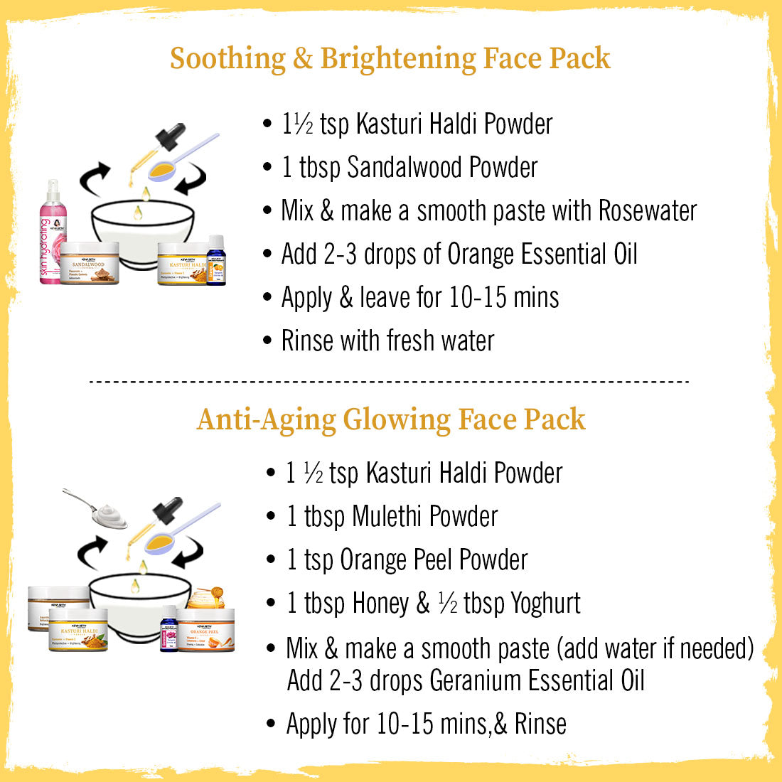 Kasturi Haldi Powder Face Pack with Curcumin & Vitamin C for Soothing, Healing, Skin Purification, Anti-Aging, Acne Reduction & Glowing Skin 75g