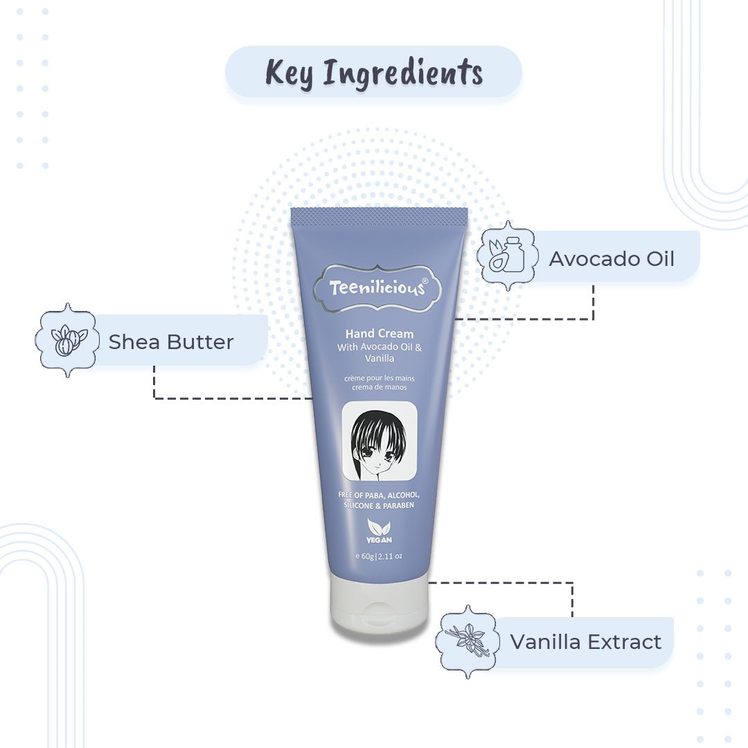 Teenilicious Hand Cream With Avocado Oil & Vanilla - Hand Cream For Dry Hands