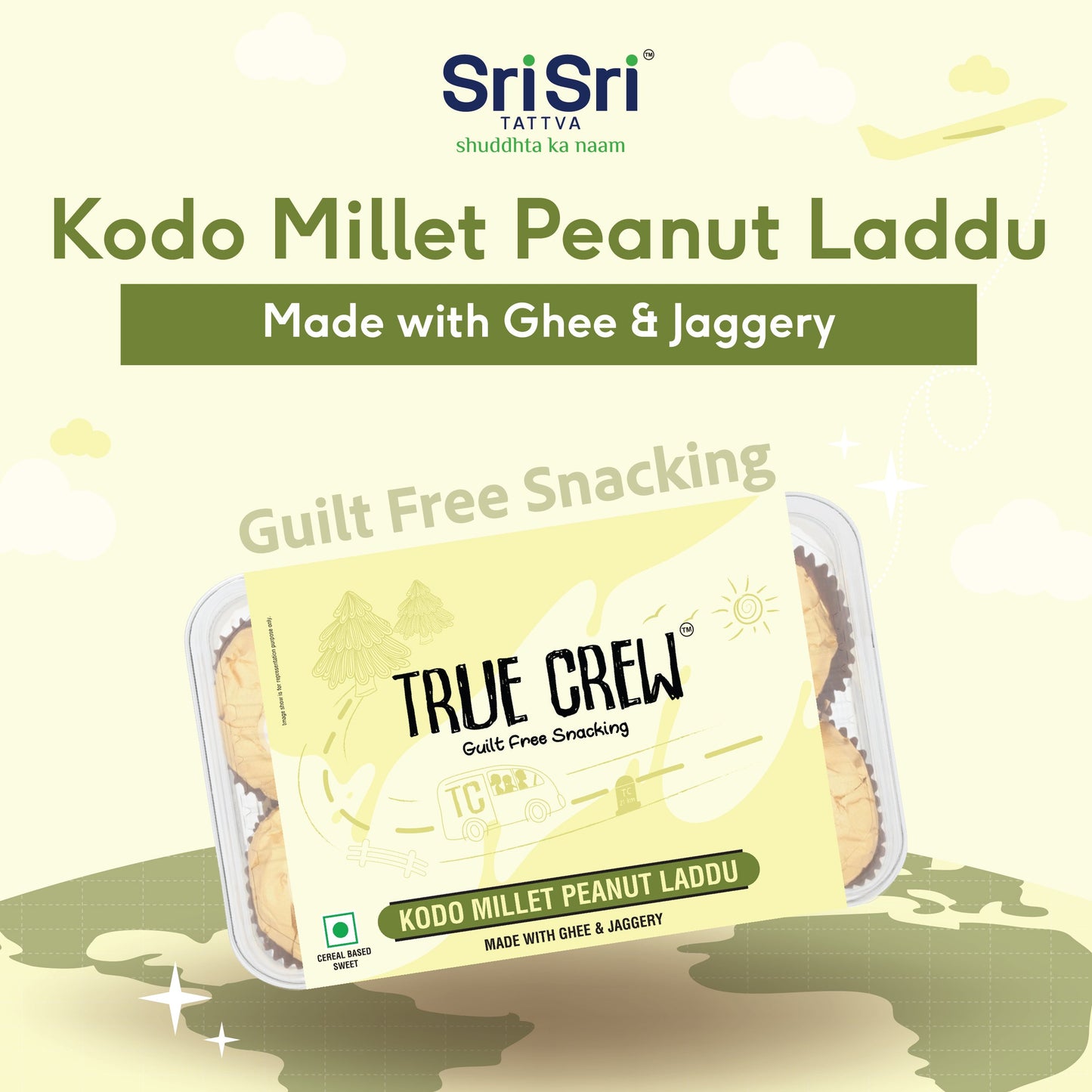 TRUE CREW - Kodo Millet Peanut Laddu, 180 g 180g