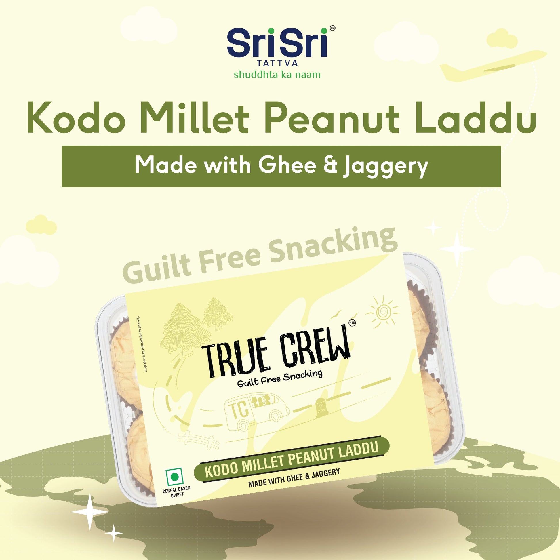 TRUE CREW - Kodo Millet Peanut Laddu, 180 g 180g
