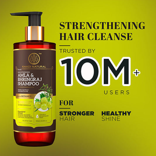 【KHADI】 Khadi Natural Amla & Bhringraj Hair Cleanser - SLS, Parabens, Color, Salt & Artificial Fragrance Free｜アムラ＆ブリンガラジ ヘアクレンザー｜310ml