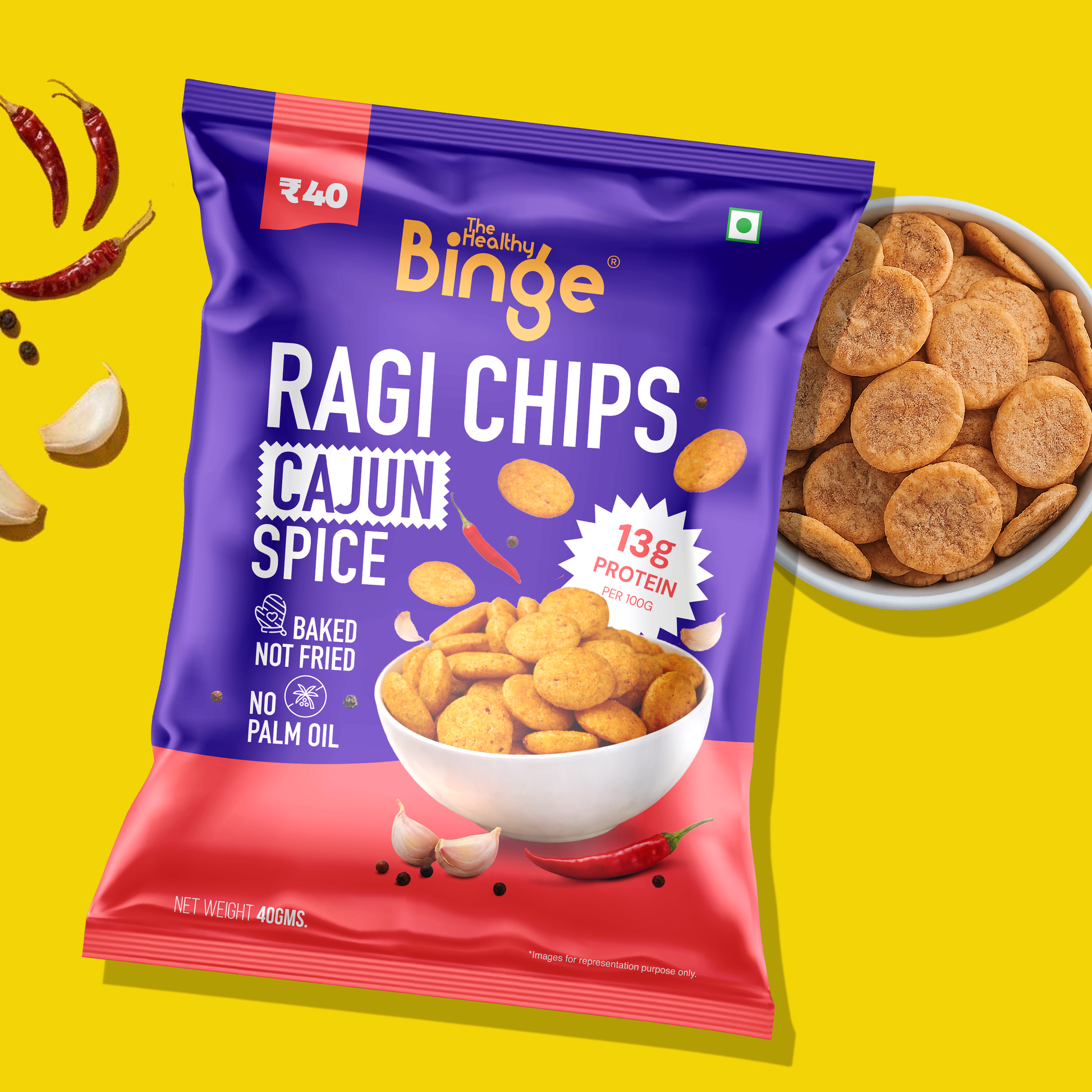 Ragi Chips Cajun Spice 40g×28袋