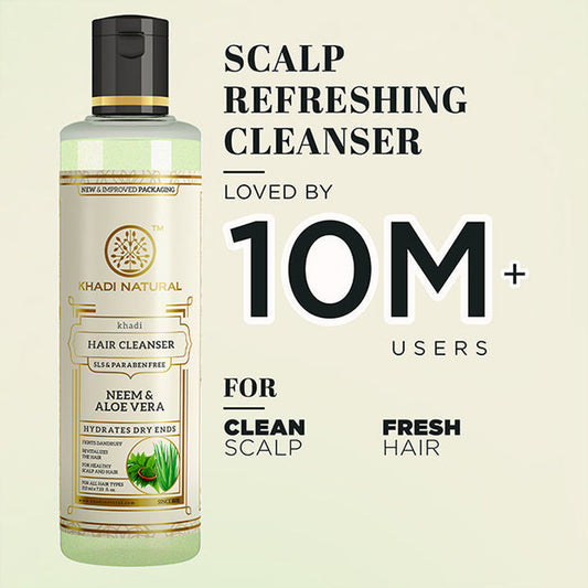 【KHADI】 Khadi Natural Neem & Aloevera Hair Cleanser SLS & Paraben Free｜ニーム＆アロエベラ ヘアクレンザー SLS＆パラベンフリー｜210ml