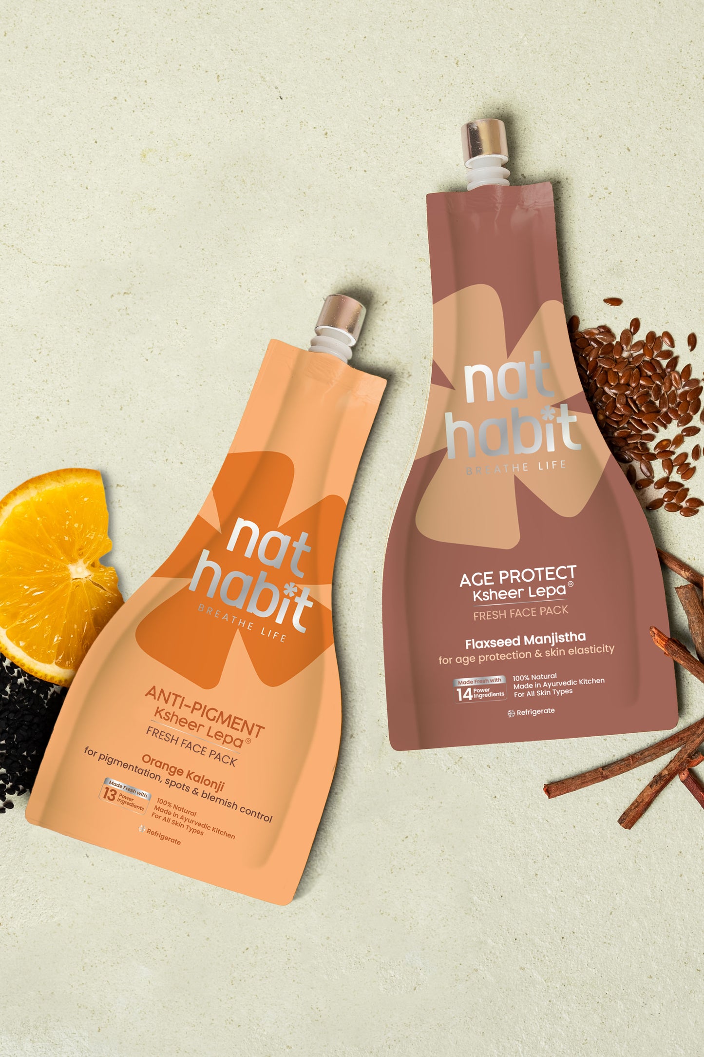 Flaxseed Manjistha & Orange Kalonji Ksheer Lepa コンボパック2点セット