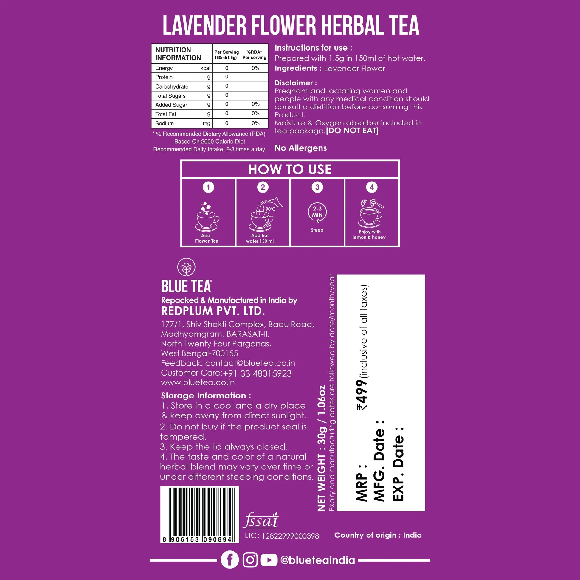 Lavender Herbal Tea  - 60g 60G
