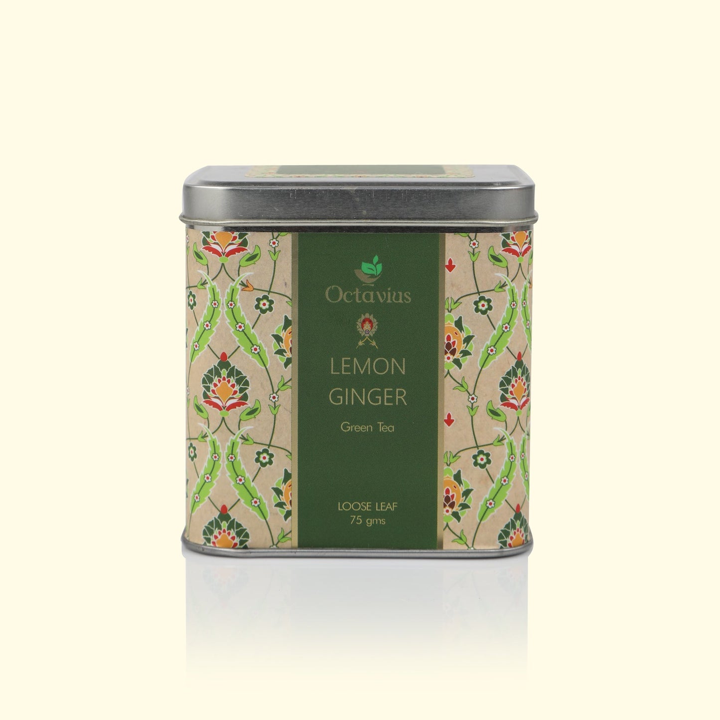Ginger Lemon Green Tea Loose Leaf- 75 gms Square Tin 75g