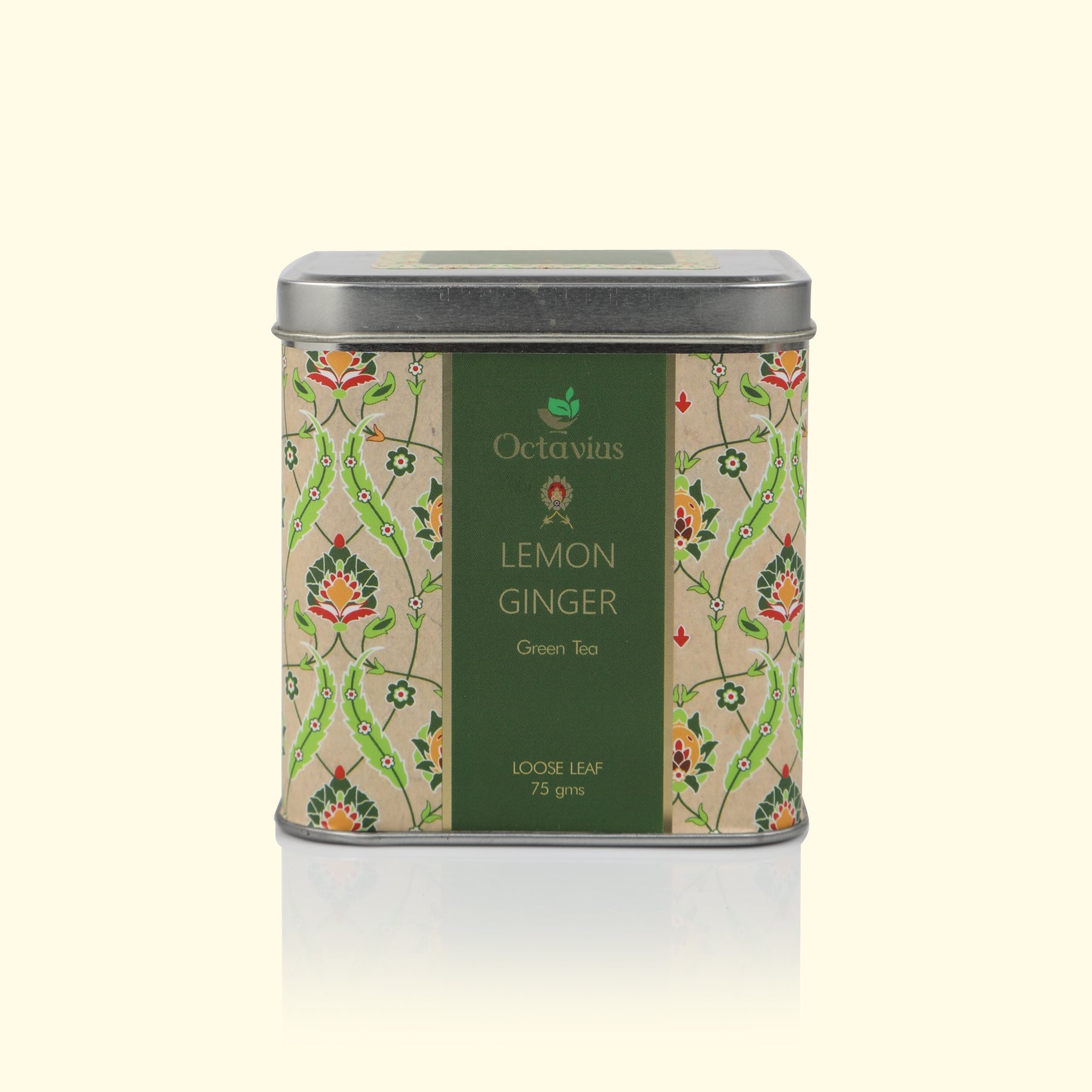 Ginger Lemon Green Tea Loose Leaf- 75 gms Square Tin 75g