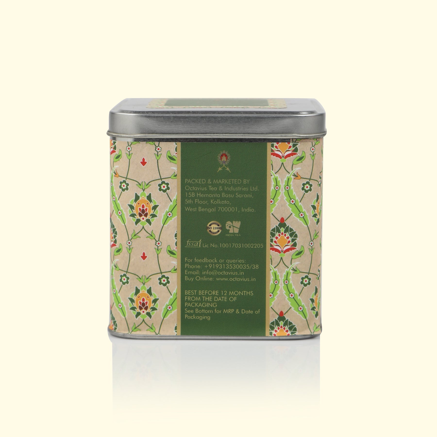 Ginger Lemon Green Tea Loose Leaf- 75 gms Square Tin 75g