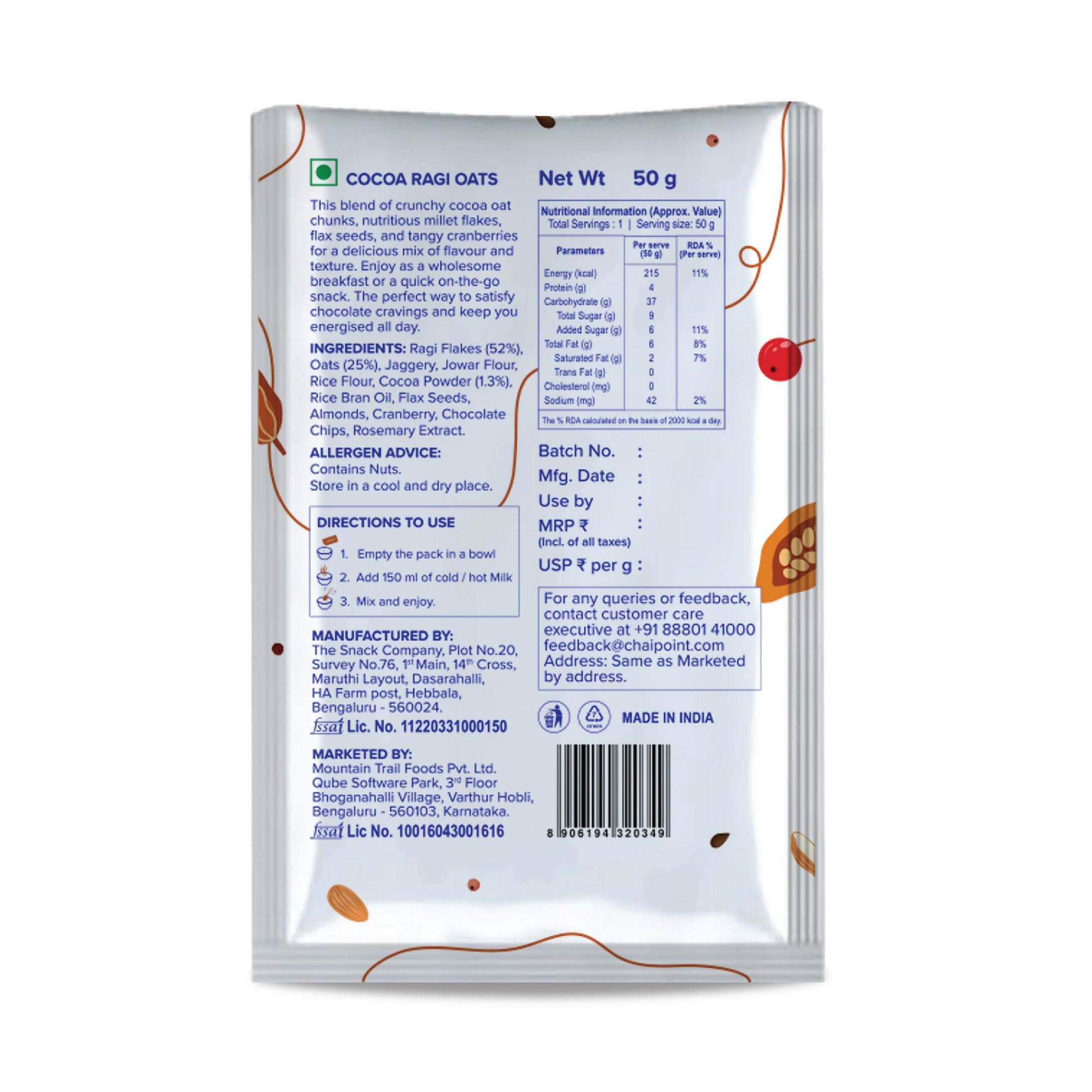 Cocoa Ragi Oats