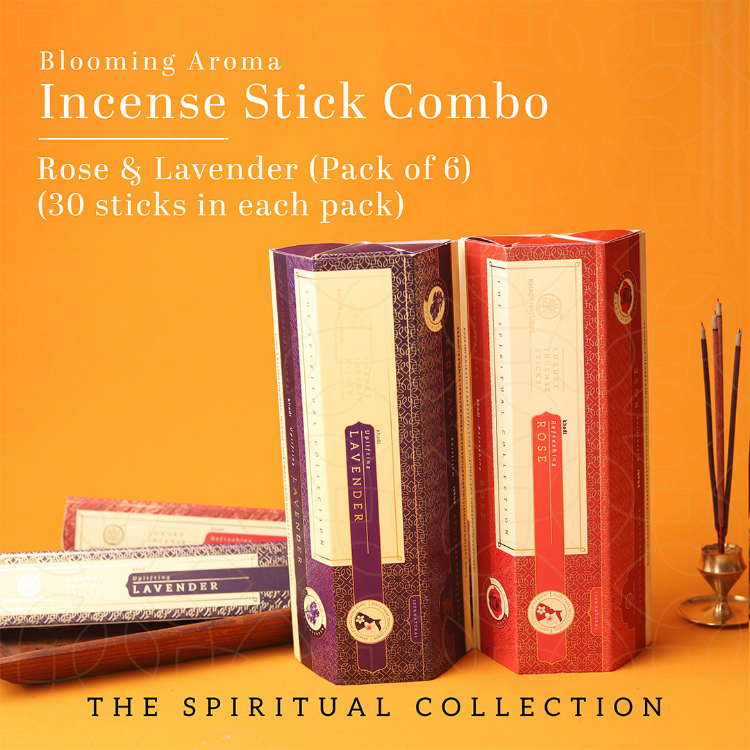 Incense Sticks Rose & Lavender Combo (Pack of 6)