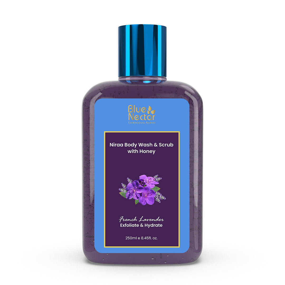 2-in-1 Body Wash & Scrub with Honey for Exfoliation and Hydration (10 herbs, 250 ml) (Lavender) 250ml