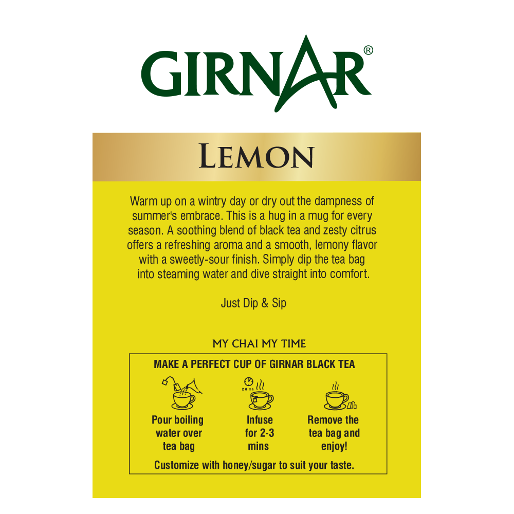 Black Tea Bags - Lemon 25 Tea Bags