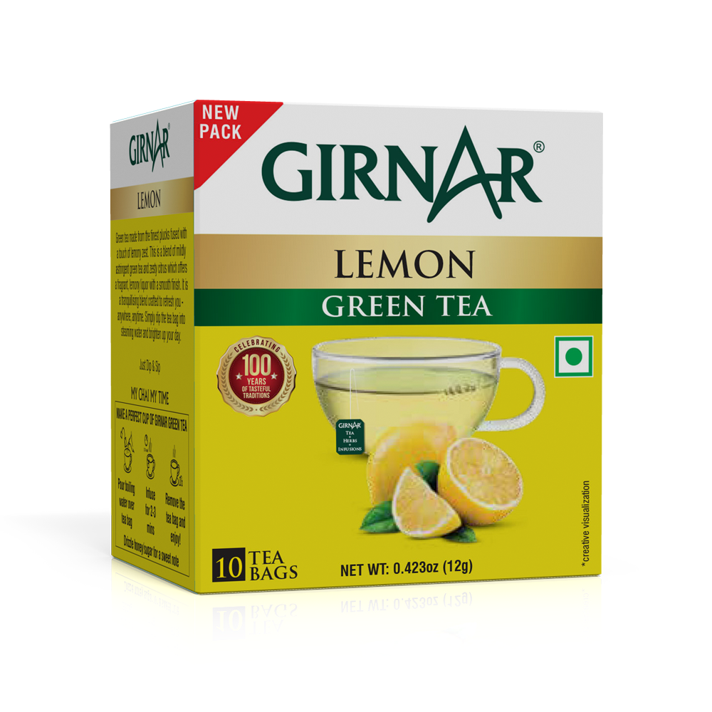 Green Tea Bags - Lemon 10 Tea Bags
