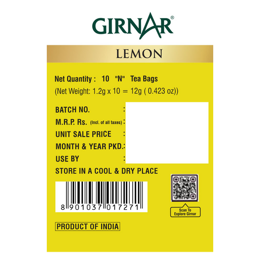 Green Tea Bags - Lemon 10 Tea Bags