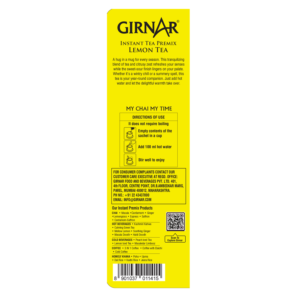 Instant Tea Premix With Lemon 10 Sachets