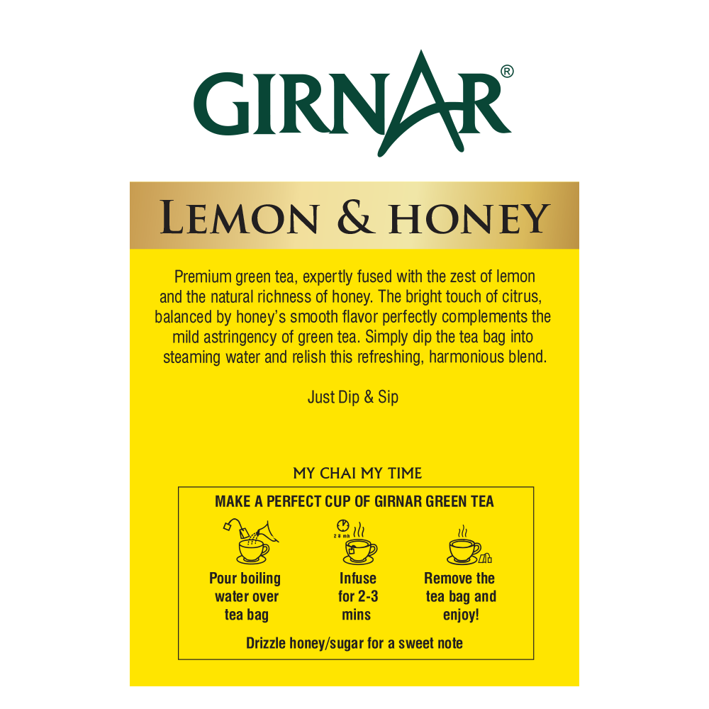 Green Tea Bags - Lemon & Honey 10 Tea Bags