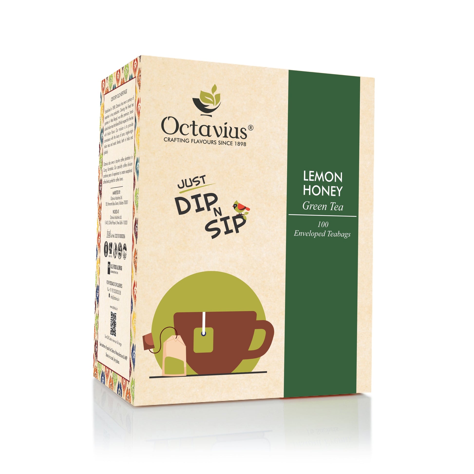 Lemon Honey Green Tea - 100 Enveloped Teabags 560g