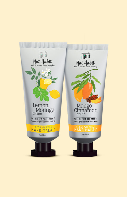 Lemon Moringa & Mango Cinnamon Hand Malai 30ml × 2