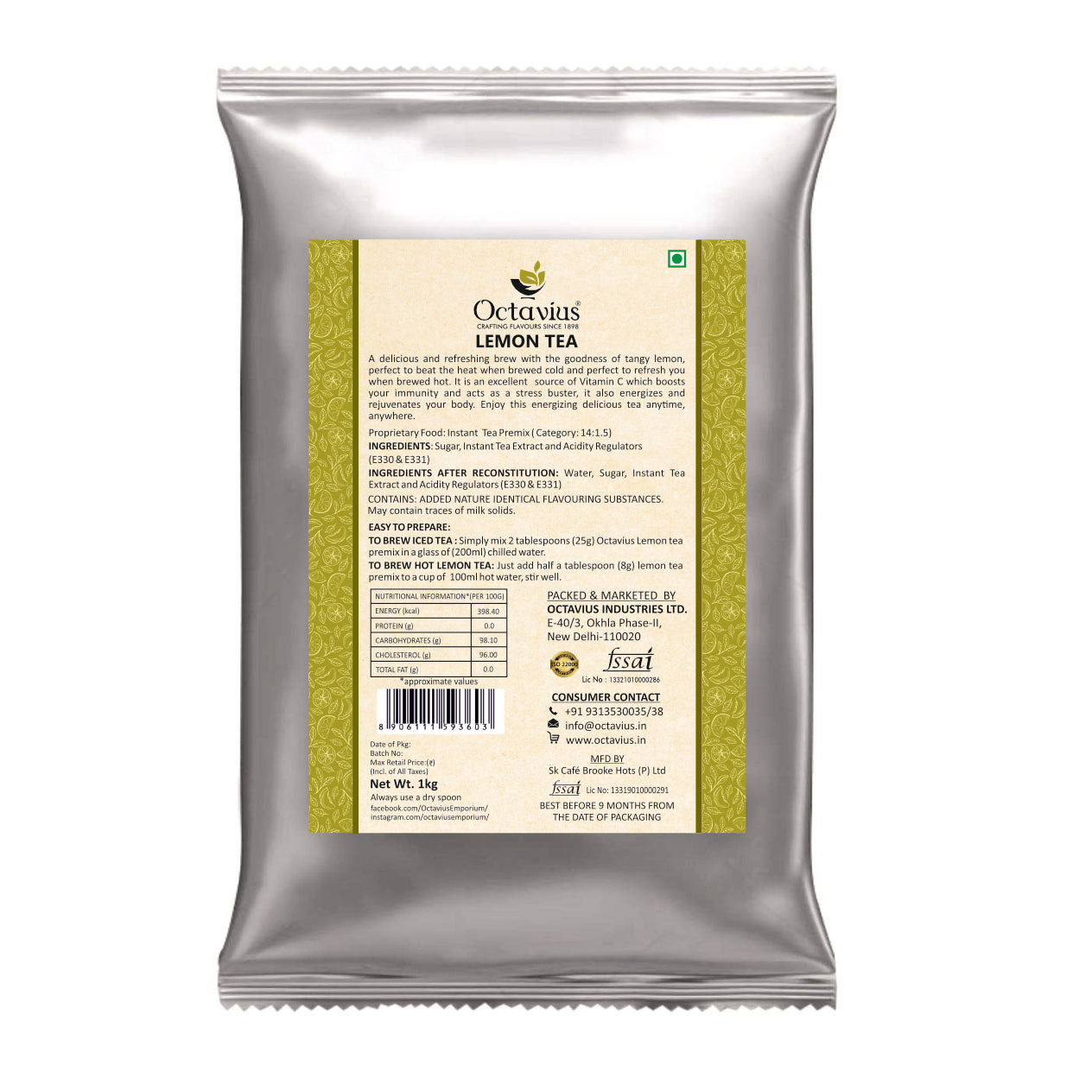 Lemon Iced Tea  Premix- 1kg (For Vending Machine) 1kg