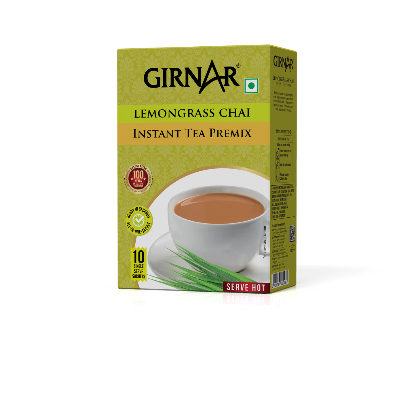 Instant Tea Premix With Lemongrass 10 Sachets