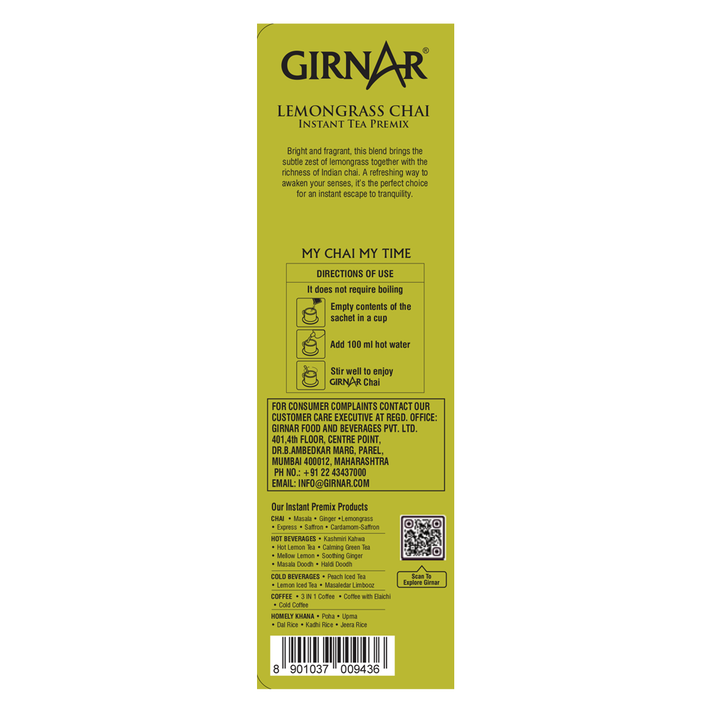 Instant Tea Premix With Lemongrass 10 Sachets