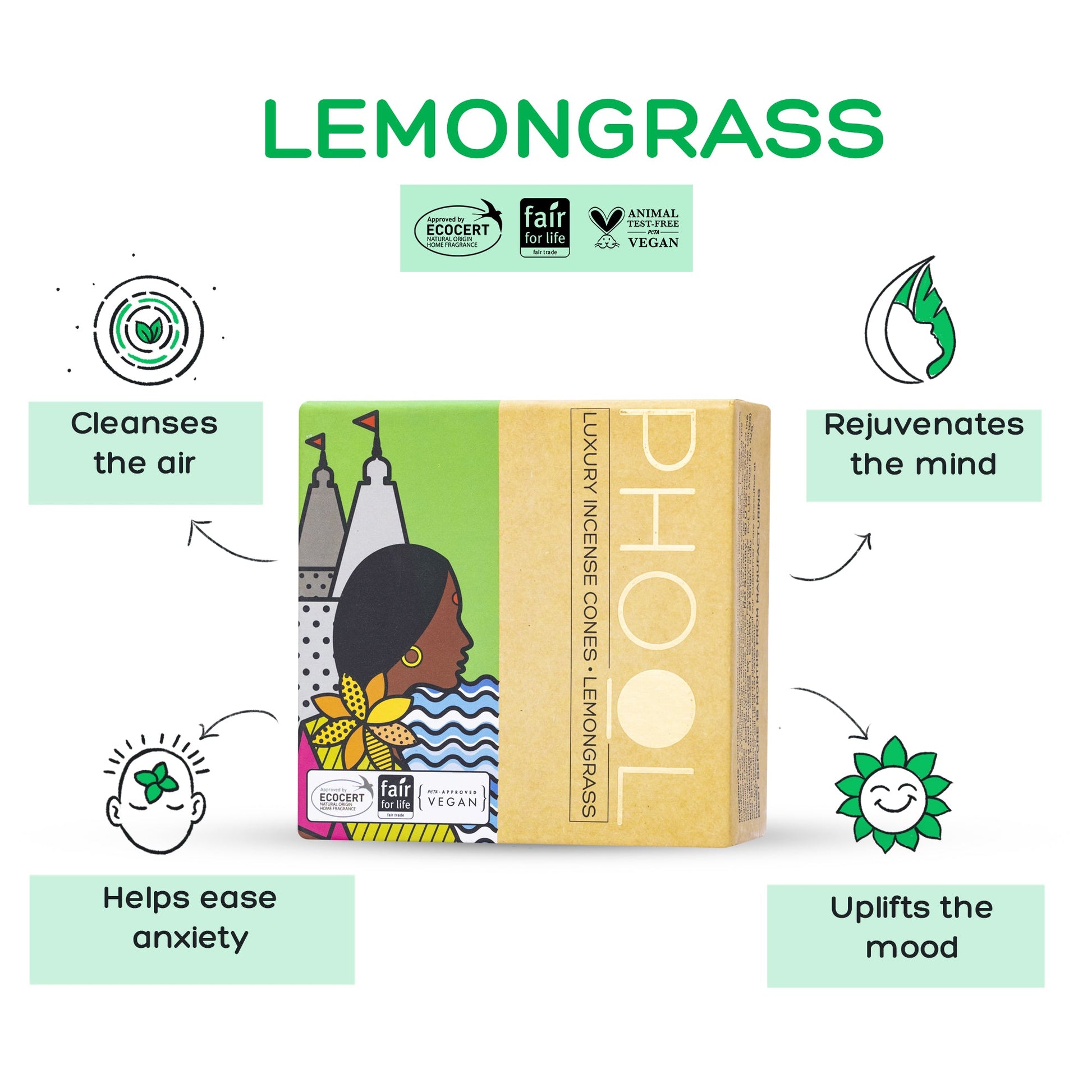 Natural Incense Cones - Lemongrass