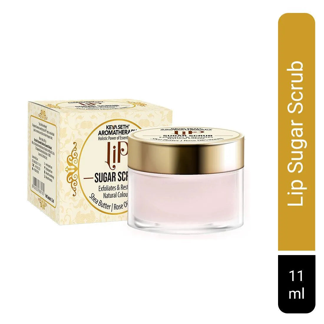 Lip Sugar Scrub with Shea Butter, Rose oil & Honey Gentle Exfoliation Hydration for Dark & Chapped Lips & Restore Natural colour for Men & Women 11ml 11ml