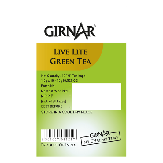 Green Tea Bags - Live Lite 10 Tea Bags