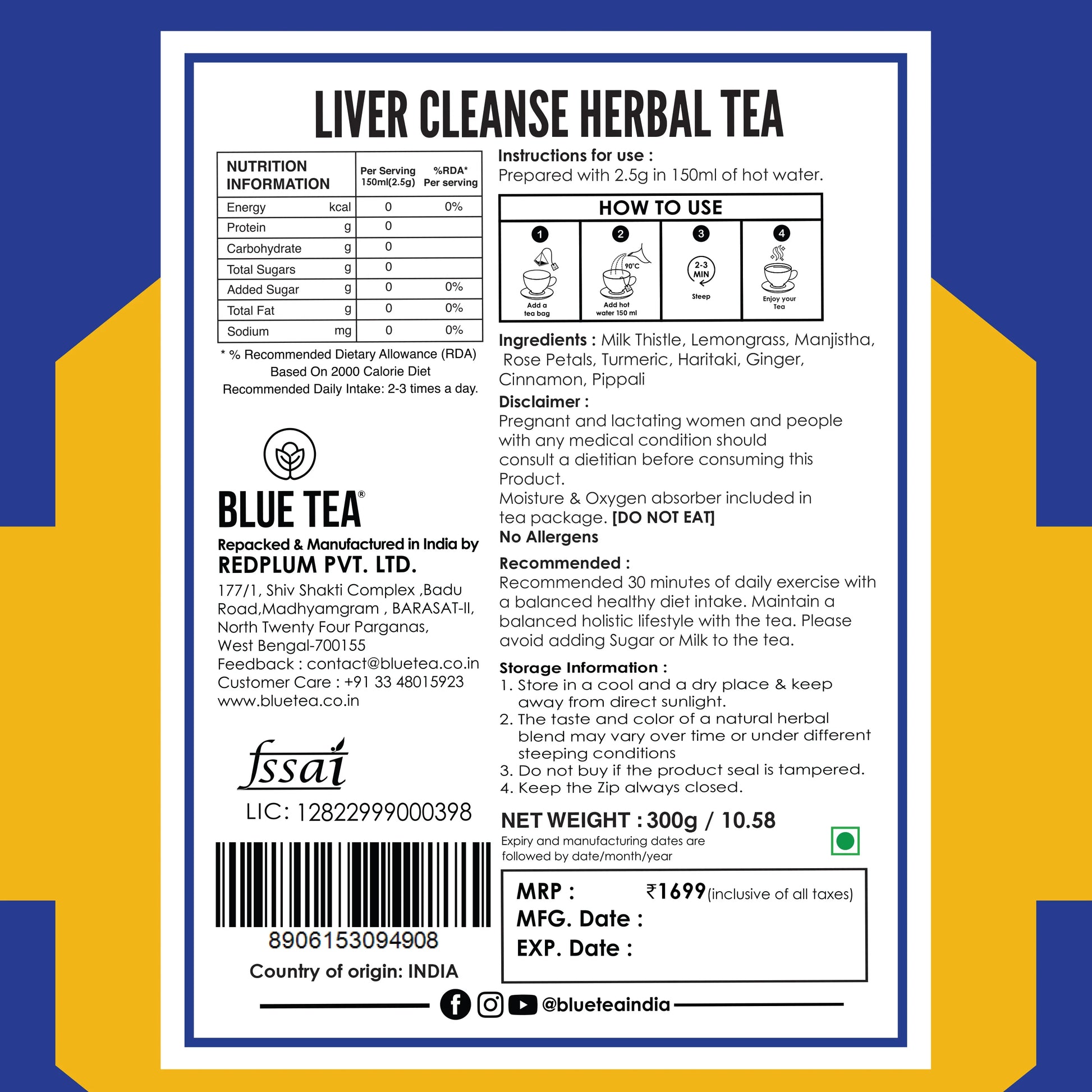 Liver Cleanse Herbal Tea- 120 Tea Bags 120 Tea Bags