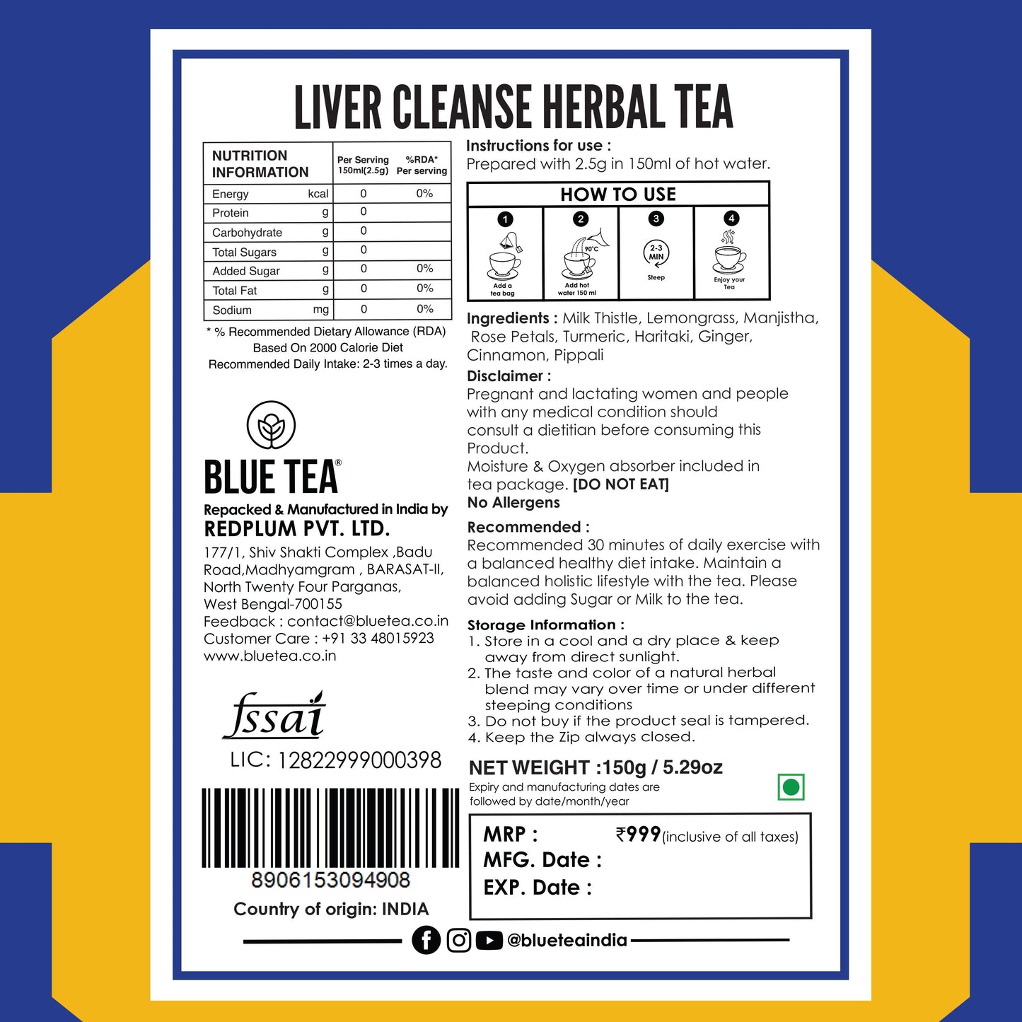Liver Cleanse Herbal Tea- 60 Tea Bags 60 Tea Bags