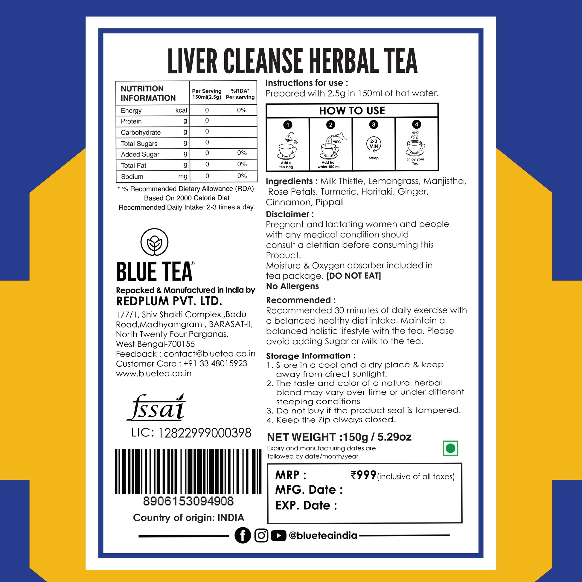 Liver Cleanse Herbal Tea- 60 Tea Bags 60 Tea Bags
