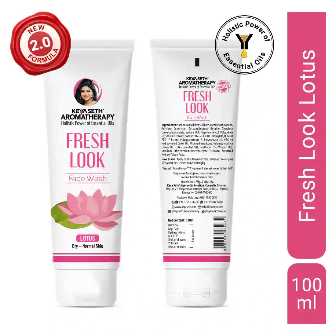 Fresh Look Lotus Face Wash, Mild, Hydrating, Moisturizing, Foaming, For Extremely Dry & Dehydrated Skin 100ml