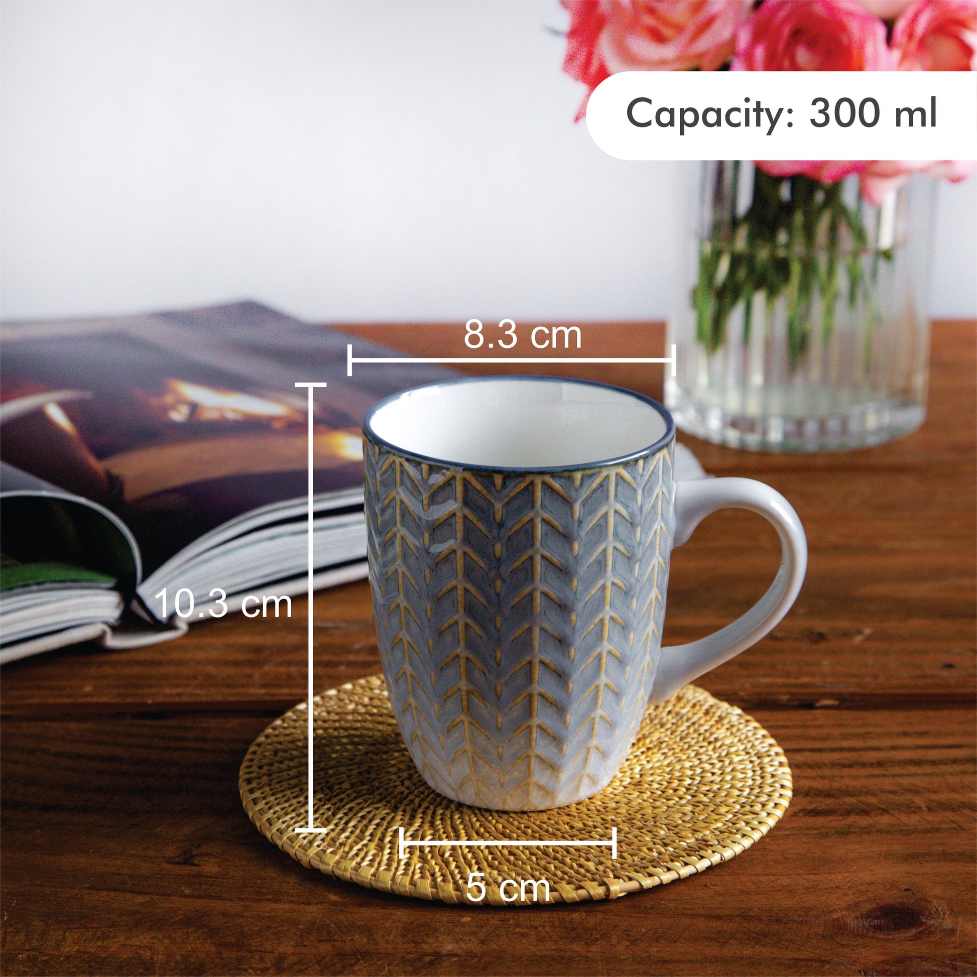 Luxe Weave Coffee Mug Ocean Mist (Set of 2) – 300 ml 300ml