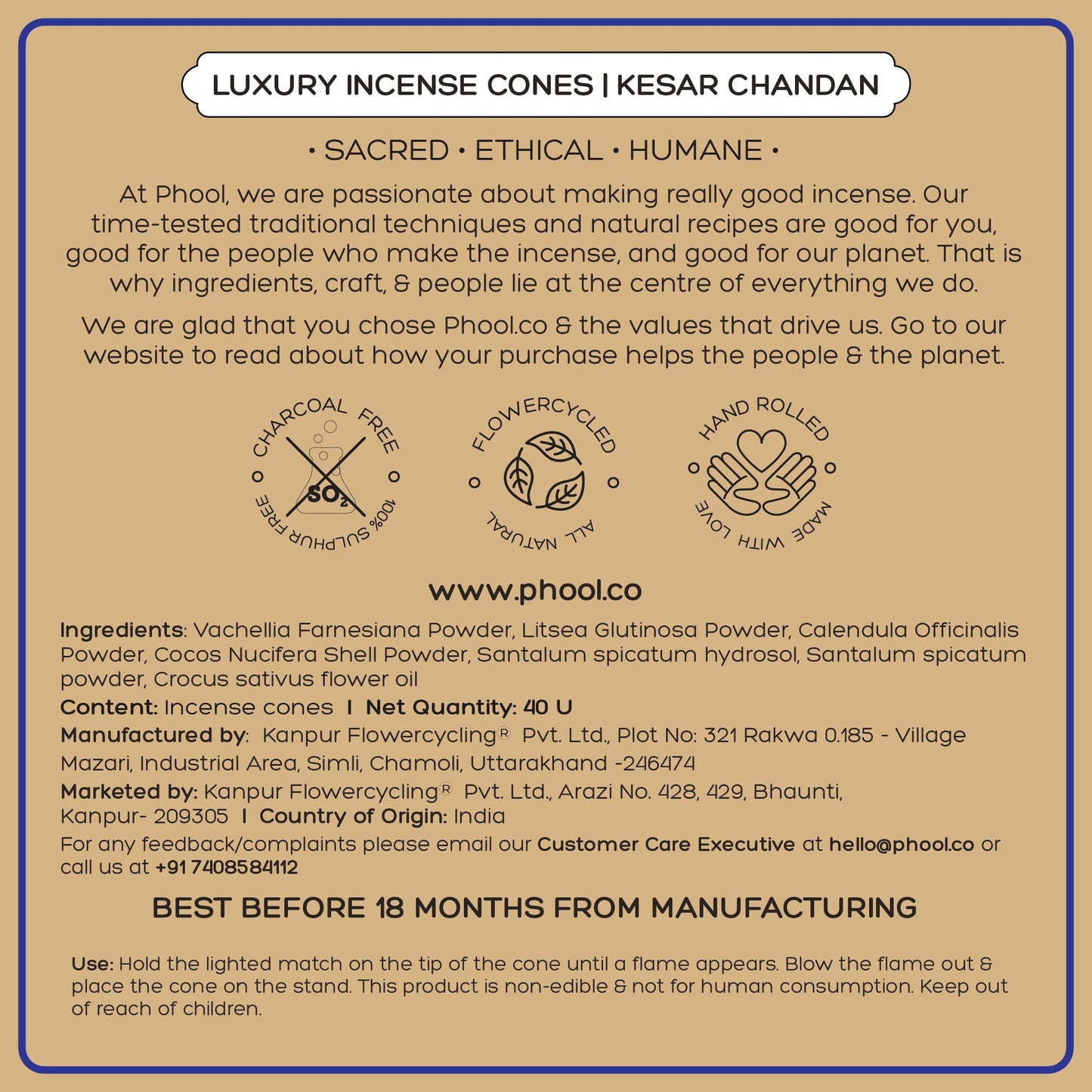Badrinath Kesar Chandan Incense Cones