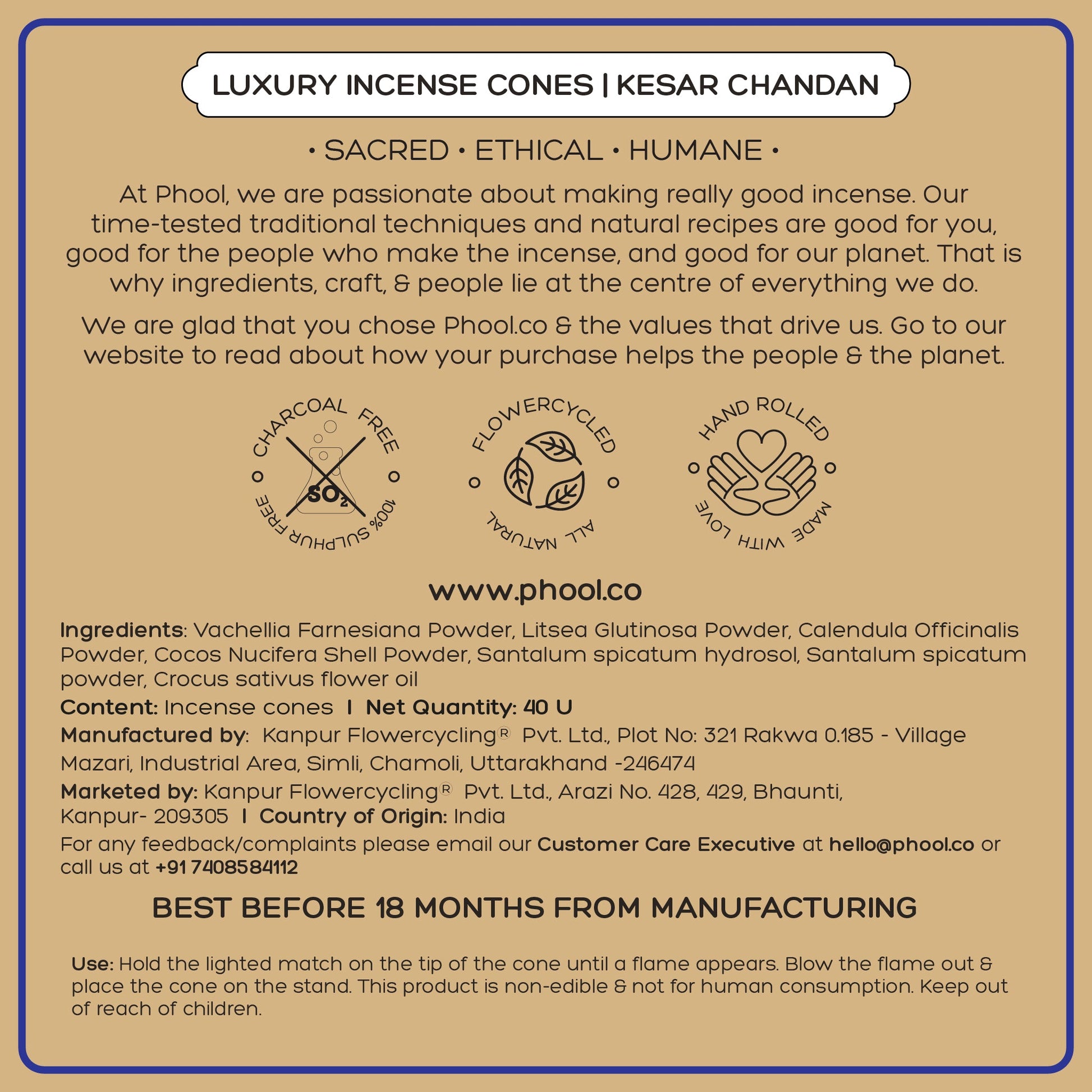 Badrinath Kesar Chandan Incense Cones