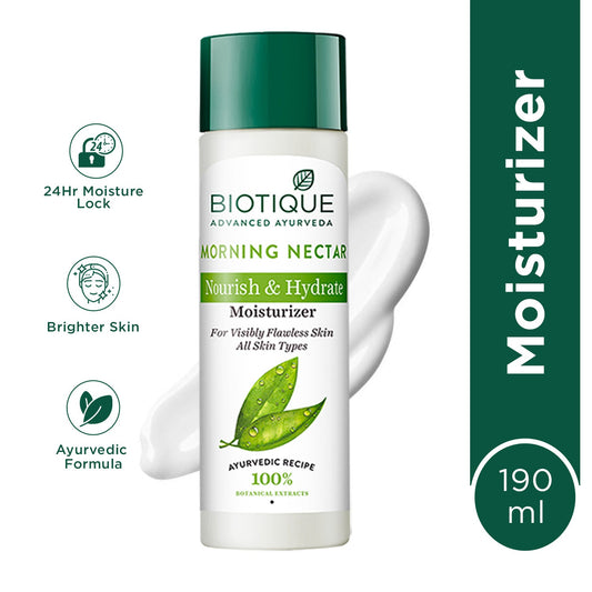 【Biotique】 MORNING NECTAR Nourish & Hydrate Moisturizer｜モーニングネクター Nourish Hydrate モイスチャライザー｜190ML