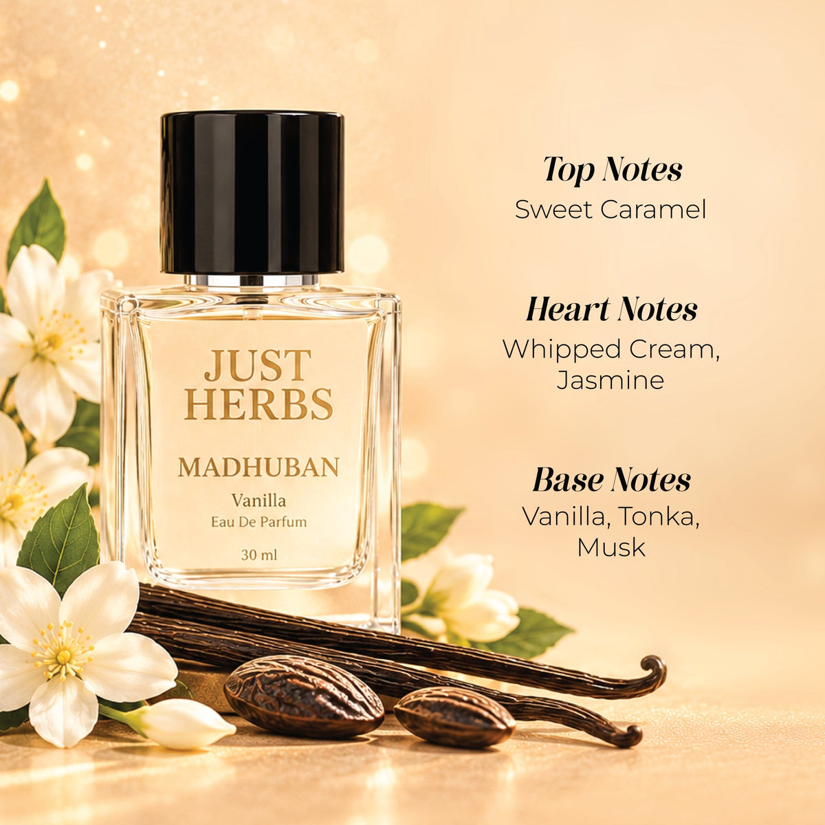 【Just Herbs】Madhuban Vanilla Bath & Body Gift Set｜マドゥバン バニラ バス＆ボディ ギフトセット（3 点）