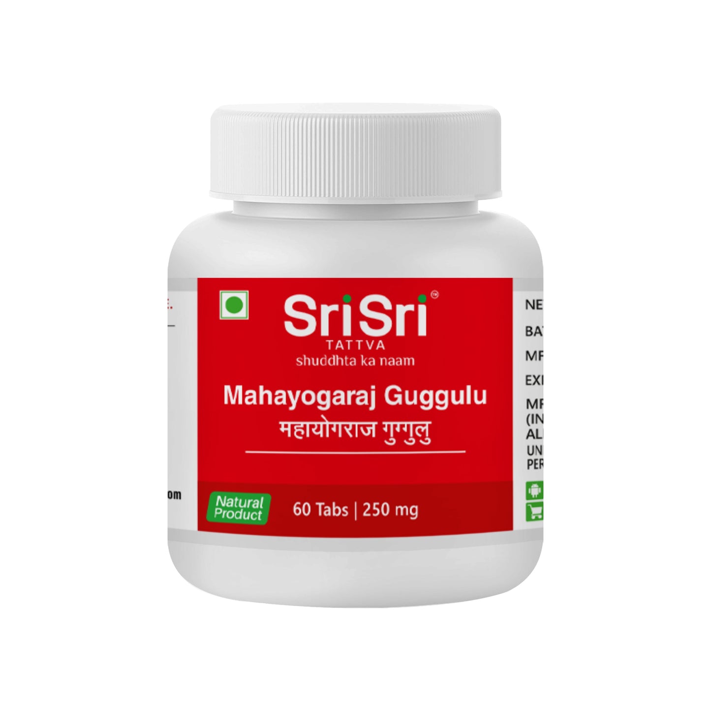 Mahayogaraja Guggulu - Arthritic Pain Reliver, 60 Tabs | 250 mg 250mg