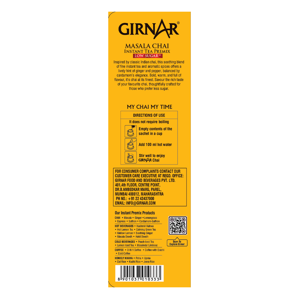 Instant Tea Premix With Masala (Low Sugar) 10 Sachets