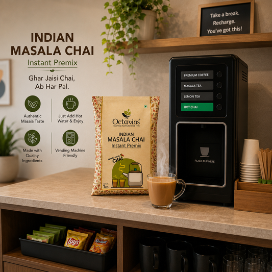 【Octavius】 Indian Masala Chai Instant Premix- 1kg ( For Vending Machine )｜Indian マサラチャイ インスタント プレミックス｜1kg