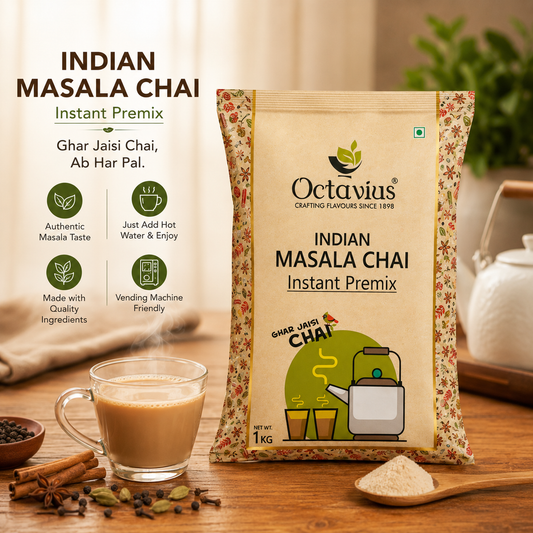 【Octavius】 Indian Masala Chai Instant Premix- 1kg ( For Vending Machine )｜Indian マサラチャイ インスタント プレミックス｜1kg