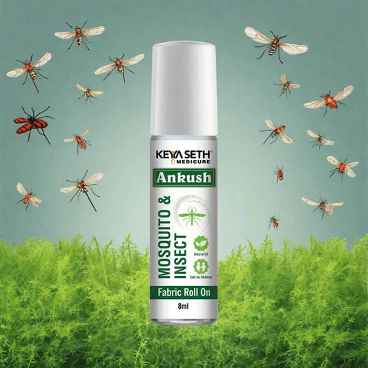 Ankush Mosquito & Insect Fabric Roll On with Citronella, Lemongrass & Eucalyptus Oil Non-Toxic & No DEET Formula - Safe for Baby 8ml