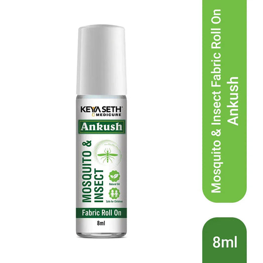 Ankush Mosquito & Insect Fabric Roll On with Citronella, Lemongrass & Eucalyptus Oil Non-Toxic & No DEET Formula - Safe for Baby 8ml