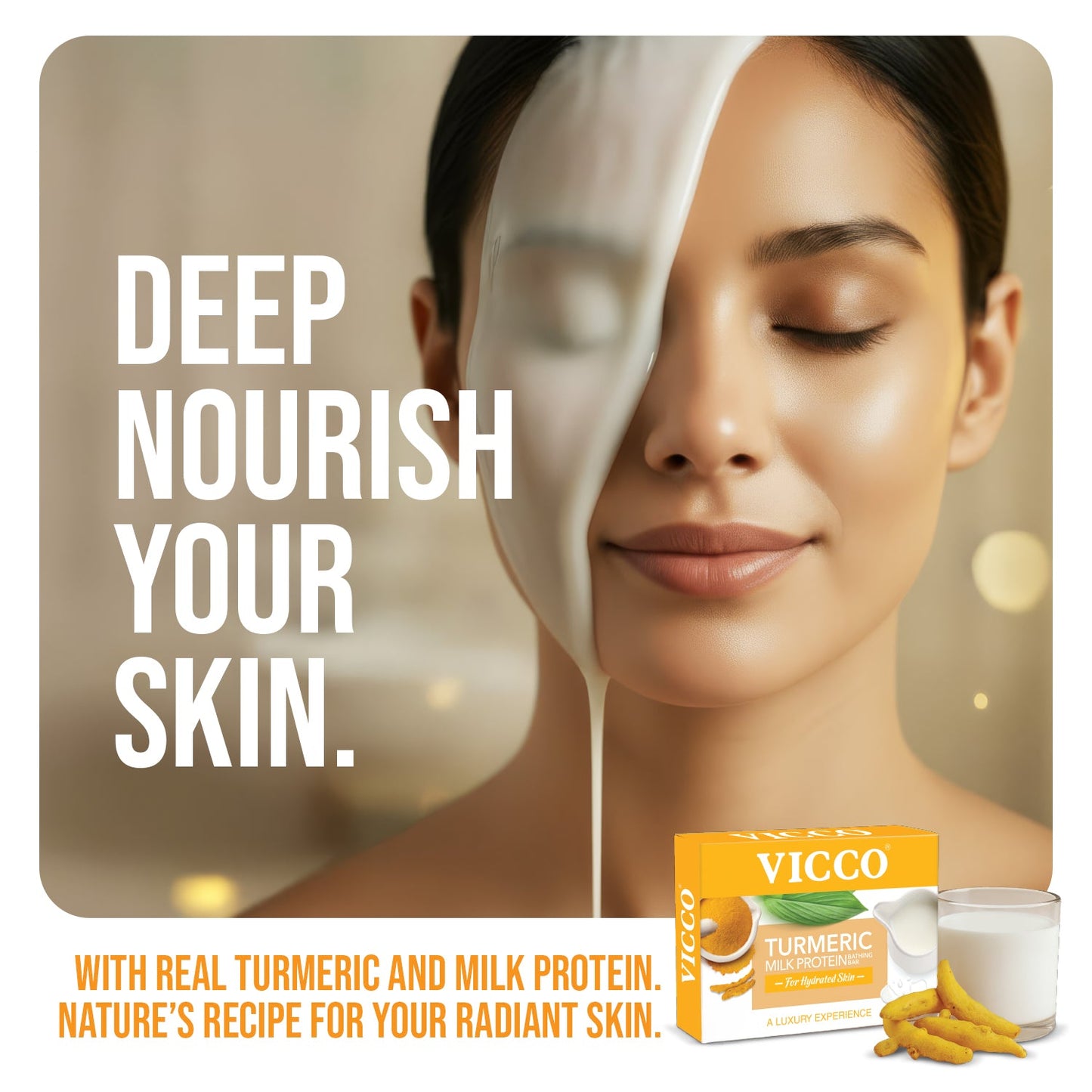 【Vicco】 Turmeric Milk Protein Bathing Bar｜ターメリック ミルクプロテイン バスソープ｜100g