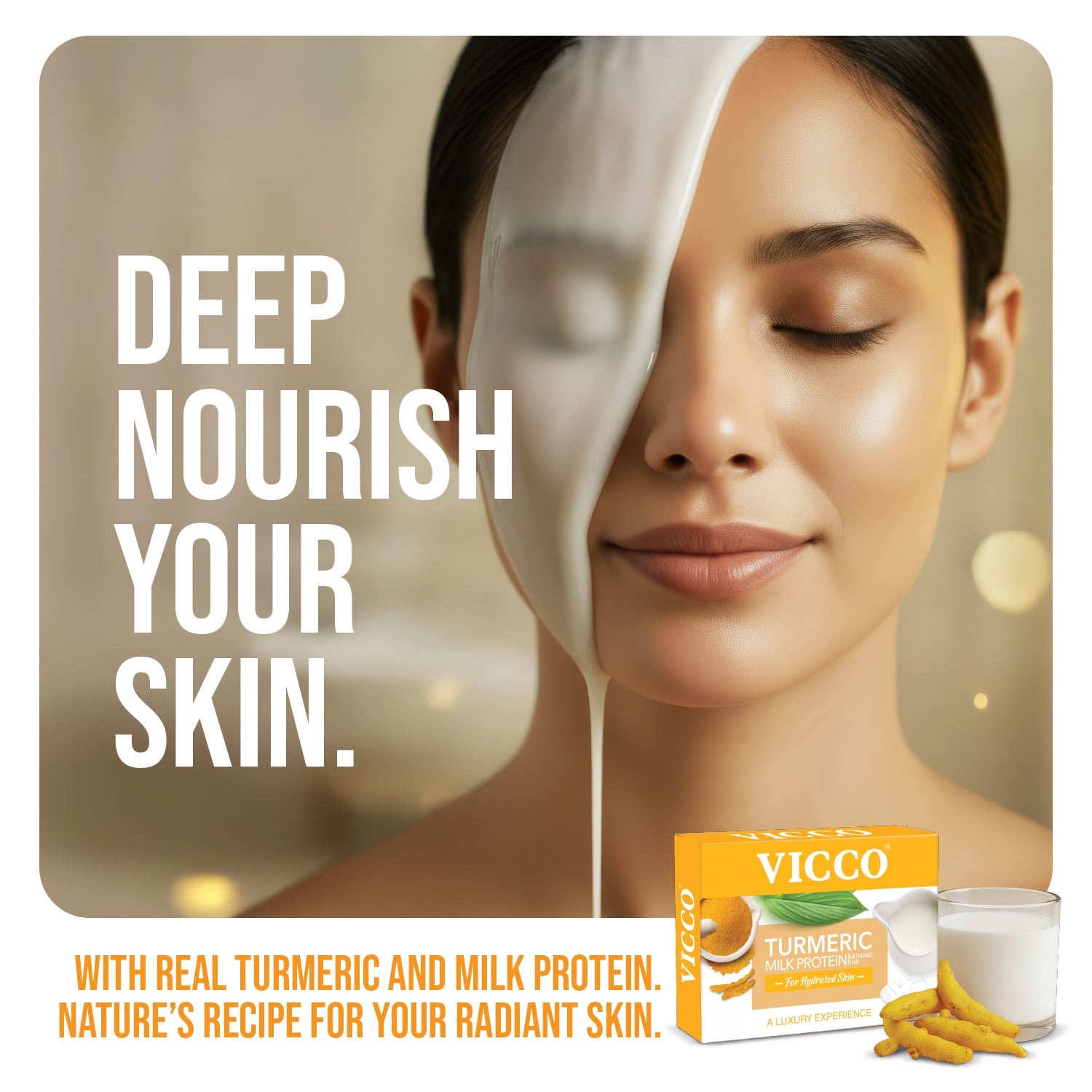 【Vicco】 Turmeric Milk Protein Bathing Bar｜ターメリック ミルクプロテイン バスソープ｜100g