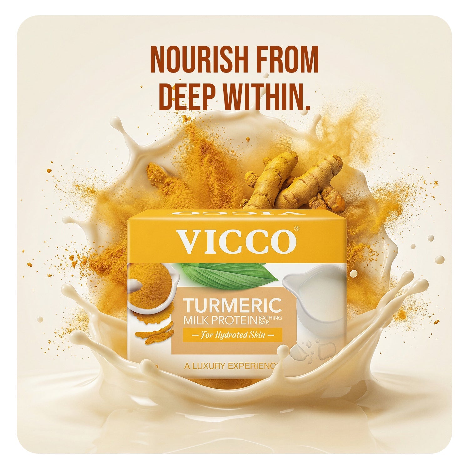 【Vicco】 Turmeric Milk Protein Bathing Bar｜ターメリック ミルクプロテイン バスソープ｜100g