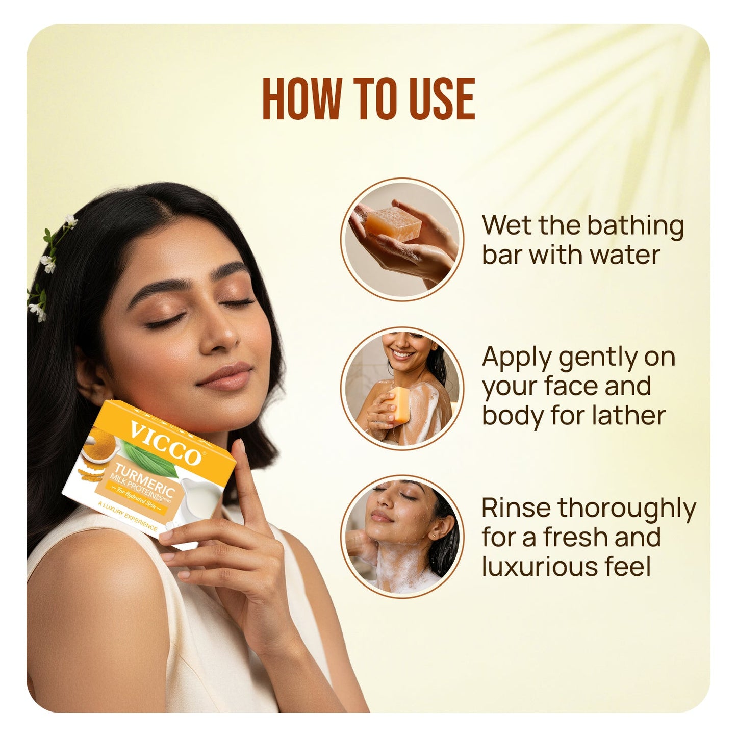 【Vicco】 Turmeric Milk Protein Bathing Bar｜ターメリック ミルクプロテイン バスソープ｜50g