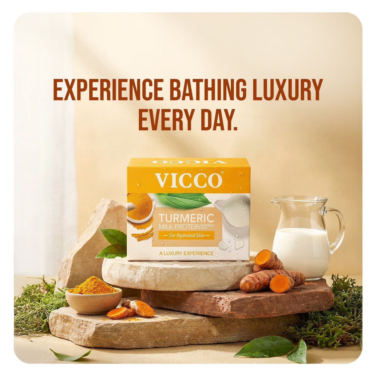 【Vicco】 Turmeric Milk Protein Bathing Bar｜ターメリック ミルクプロテイン バスソープ｜100g