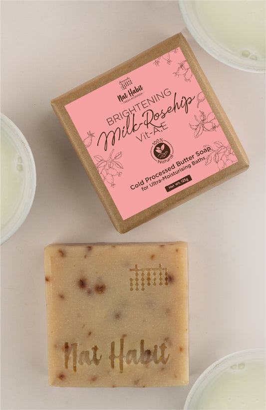 Cold Processed Brightening Milk-Rosehip Vit A,E Soap 125g × 2