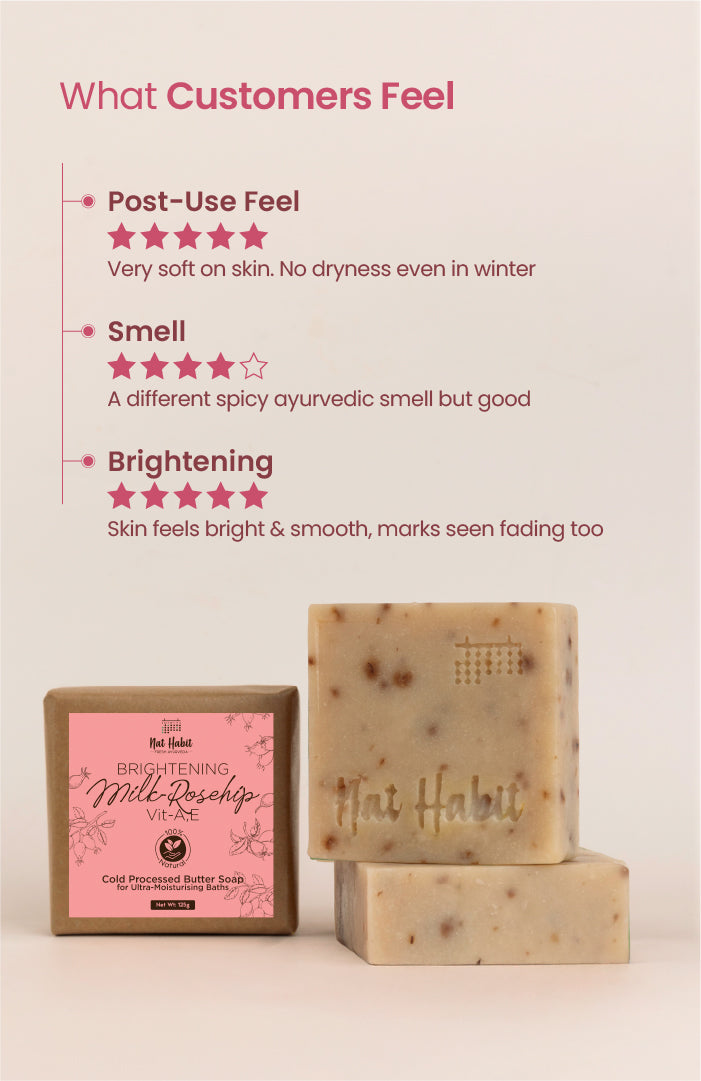 Cold Processed Brightening Milk-Rosehip Vit A,E Soap 125g × 6